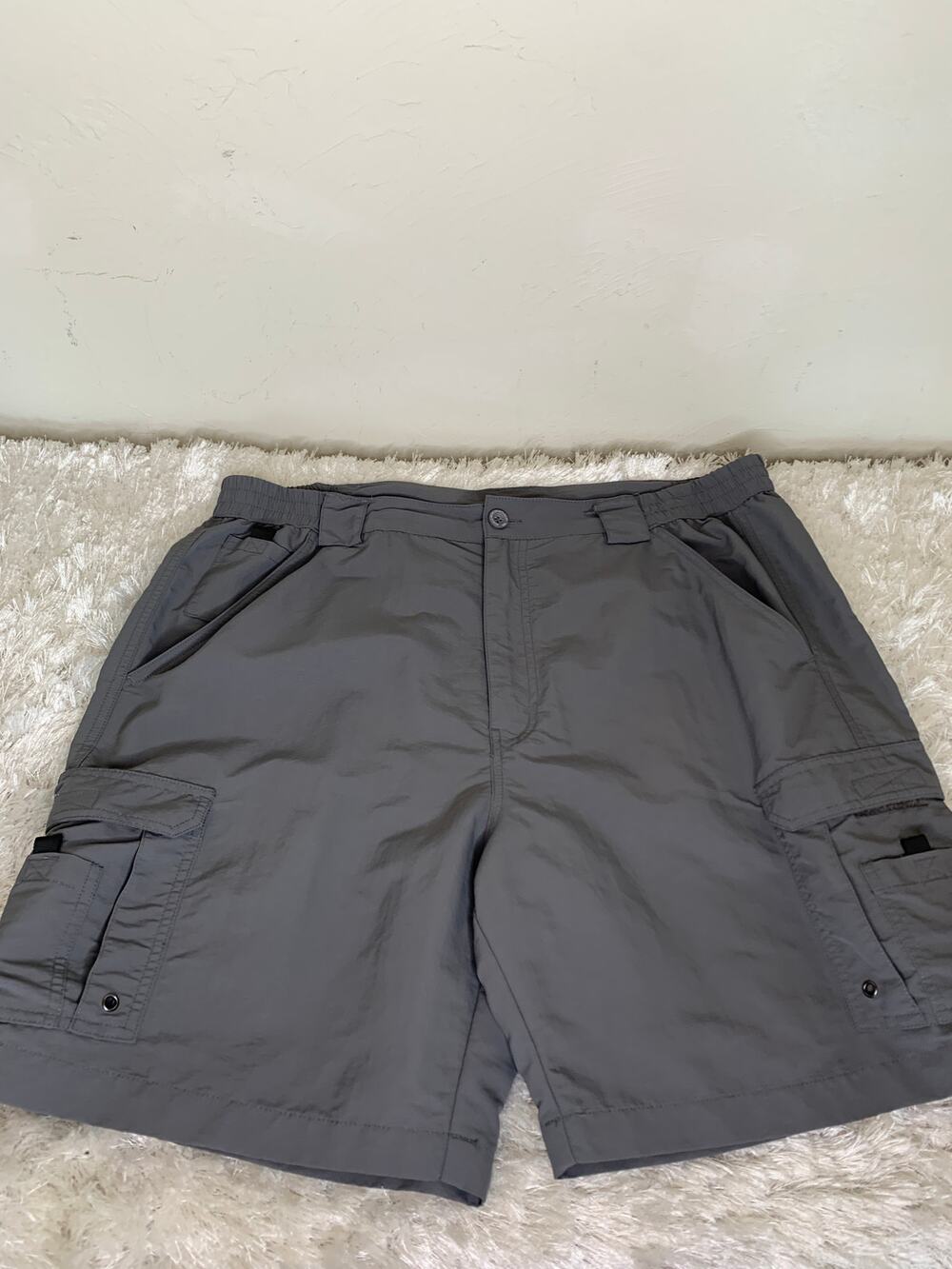 World Wide Sportswear Gray Utility Shorts Sz 40 Nylon Fishing Boating